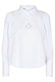 Annah Cut-Out Blouse | White | Bluse fra Co' Couture