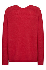 Thora V-Neck Knit  | Chinese Red | Strik fra Mos Mosh