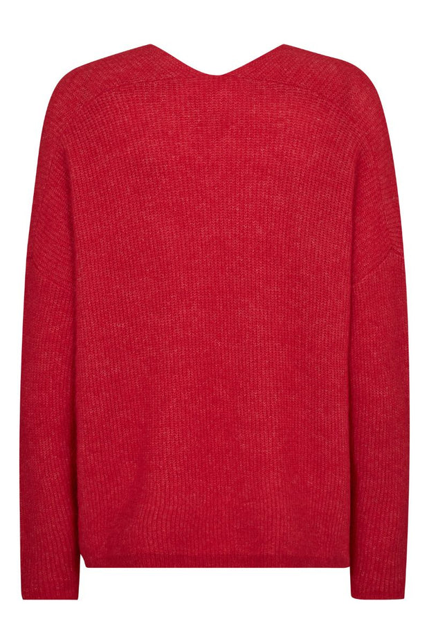 Thora V-Neck Knit  | Chinese Red | Strik fra Mos Mosh