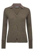 Relena Rib Polo Knit | Falcon | Strickmode von Mos Mosh
