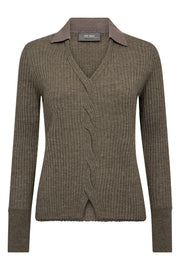 Relena Rib Polo Knit | Falcon | Strik fra Mos Mosh