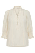 Aila Frill SS V-Blouse 35866 | Off white | Top fra Co'couture