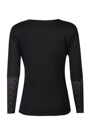 Isa Ls Lace Sleeve Blouse | Black Small Big Hearts | Mesh bluse fra Liberté