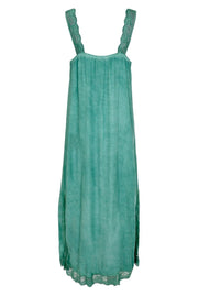Beate Long Lace Dress | Green | Kjole fra Black Colour