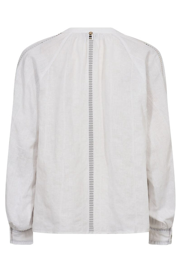 Zeina Linen Blouse  | White | Bluse fra Mos Mosh