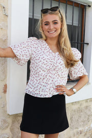 Opal Ss Blouse | Rosa Flower | Bluse fra Liberté