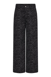 Zebra Grey Wide Pant 31331 | Black | Bukser fra Co'couture