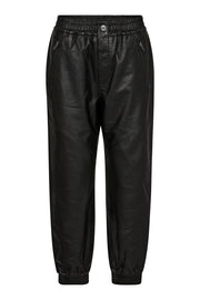 Phoebe Leather Zip Joggers 31360 | Black | Bukser fra Co'couture