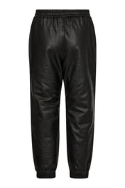 Phoebe Leather Zip Joggers 31360 | Black | Bukser fra Co'couture