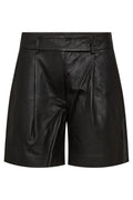 Phoebe Leather Pleat Shorts | Black | Bukser fra Co'couture
