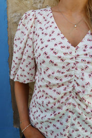 Opal Ss Blouse | Rosa Flower | Bluse fra Liberté