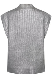 Row Foil Knit Vest 32120 | Silver | Vest fra Co'couture