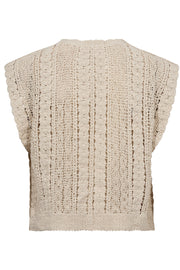 Corma Croche Knit Vest 32124 | Bone | Strik fra Co'couture