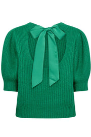 Coralie Bow Rib Knit 32135 | Green | Strik fra Co'couture