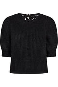 Coralie Bow Rib Knit 32135 | Black | Strik fra Co'couture