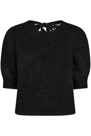 Coralie Bow Rib Knit 32135 | Black | Strik fra Co'couture