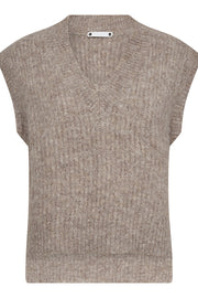 Coralie V-Knit Vest 32169 | Walnut | Strik fra Co'couture