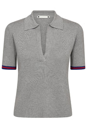 Balin Polo Knit Tee 32185 | Light Grey | Strik fra Co'couture