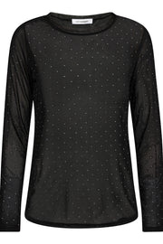 Crystal Mesh Blouse 33103 | Black | T-Shirt fra Co'couture