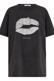 Acid Kiss Oversize Tee 33106 | Black | T-Shirt fra Co'couture