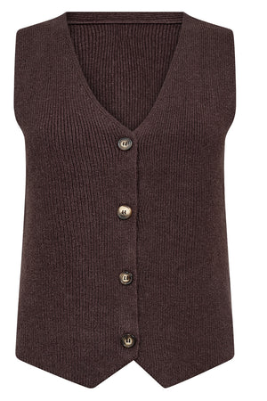 Hyde knit vest | Chocolate | Vest fra French Laundry