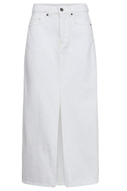 Vika Slit Denim Skirt | White | Nederdel fra Co'couture