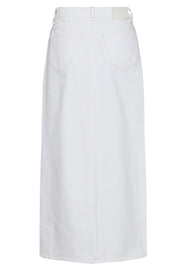 Vika Slit Denim Skirt | White | Nederdel fra Co'couture