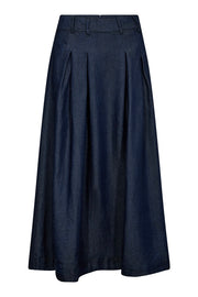 Anya Denim Pleat Skirt 34181 | Dark Denim | Nederdel fra Co'couture
