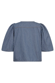 Billy Milkboy Bow Blouse 35367 | Denim blue | Skjorte fra Co'couture