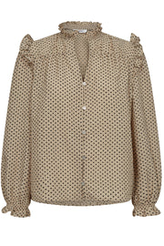 Chess Dot Shirt 35425 | Khaki | Skjorte fra Co'couture