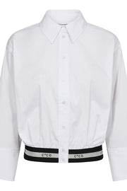 Cotton Crisp Logo Crop Shirt 35615 | White | Bluse fra Co'couture