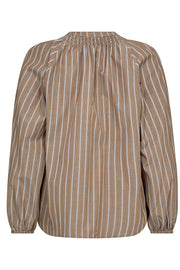 Samra Stripe Blouse 35619 | Walnut | Bluse fra Co'couture