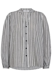 Nora V-Shirt 35778 | WhiteBlack | Bluse fra Co'couture