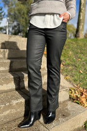 Ashley Coated Pant Ankle | Black | Bukser fra Mos Mosh