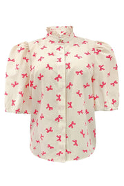 Ianna Ss Blouse | Check Bow | Bluse fra Liberté