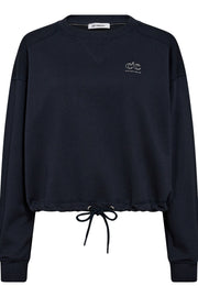 Clean Crop Tie Sweat 37018 | Navy | Sweatshirt fra Co'couture