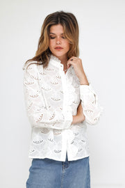Embossed Shirt | White | Skjorte fra Atelier C