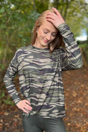 Alma Ls Top | Dusty Camo | Bluse fra Liberté