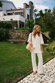 Rizzy Crochet Pants | Off White | Strik fra Neo Noir