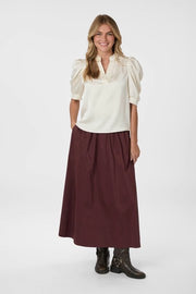 Yara Poplin Skirt | Burgundy | Nederdel fra Neo Noir