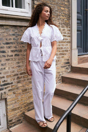 William Embroidery Pants | White | Bukser fra Neo Noir