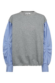 Sabina Mix Shirt Sweat 47010 | Light Grey | Sweatshirt fra Co'couture