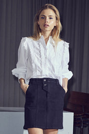 Alva Anglaise Cuff Shirt | White | Skjorte fra Co'couture