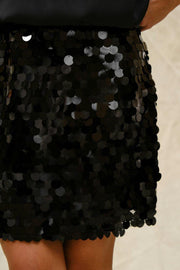 Miva Big Sequins Skirt | Black | Nederdel fra Neo Noir