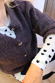 Fro O Neck Cardigan | Chocolate | Strik fra Liberté