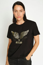 Teja O-SS Deco Tee | Black | T-shirt fra Mos Mosh
