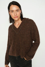 Zora V-Neck Bead Knit | Bracken | Strik fra Mos Mosh