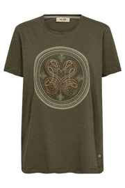 Zano O-SS Embroidery Tee  | Sea Turtle | T-shirt fra Mos Mosh