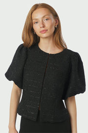 Anela Boucle Blouse | Black | Bluse fra Neo Noir