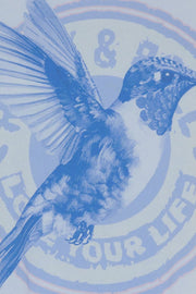 Inge Tee 0532. | Blue/Dark Blue Hummingbird | T-shirt fra Marta du Chateau